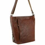 Milleni Ladies Nappa Leather Cross Body Bag in Chestnut (NL9801)