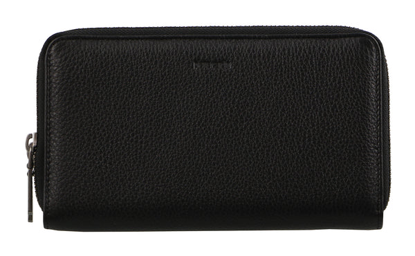 Pierre Cardin Italian Leather Ladies Double Zip Wallet in Black (PC2950)