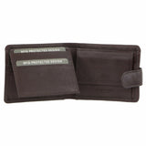 Milleni Mens Leather Tab Wallet in Brown (C10540)