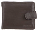Milleni Mens Leather Tab Wallet in Brown (C10541)