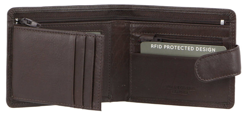 Milleni Mens Leather Tab Wallet in Brown (C10541)