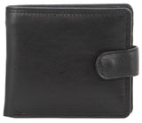 Milleni Mens Leather Tab Wallet in Black (C5128)