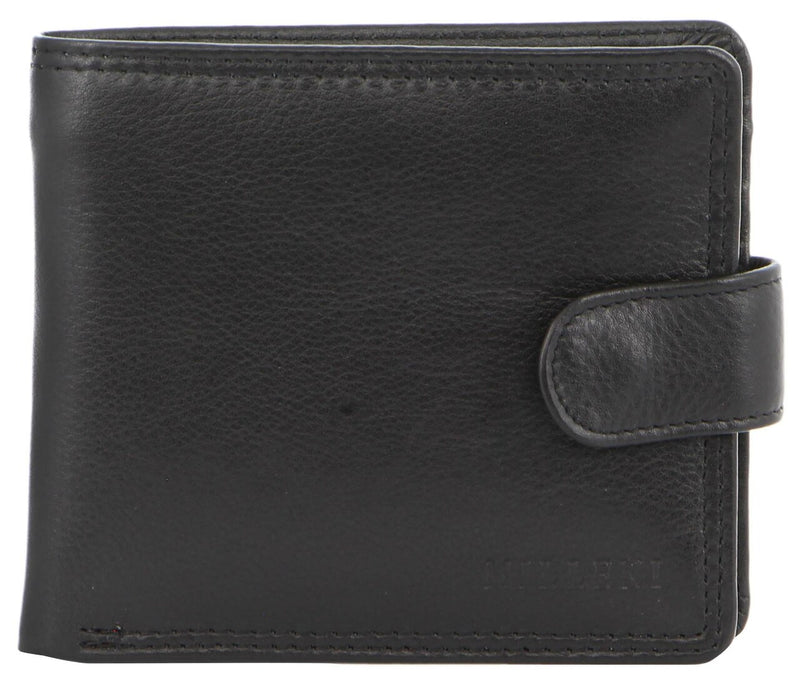 Milleni Mens Leather Tab Wallet in Black (C5128)