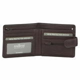 Milleni Mens Leather Tab Wallet in Brown (C5128)