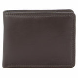 Milleni Mens Leather Tri-Fold Wallet in Brown (C5129)