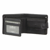 Milleni Mens Leather Tab Wallet in Black (C8875)