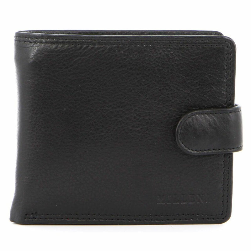 Milleni Mens Leather Tab Wallet in Black (LW C529)