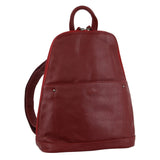 Milleni Ladies Italian Leather Twin Zip Backpack in Red (NL2442)