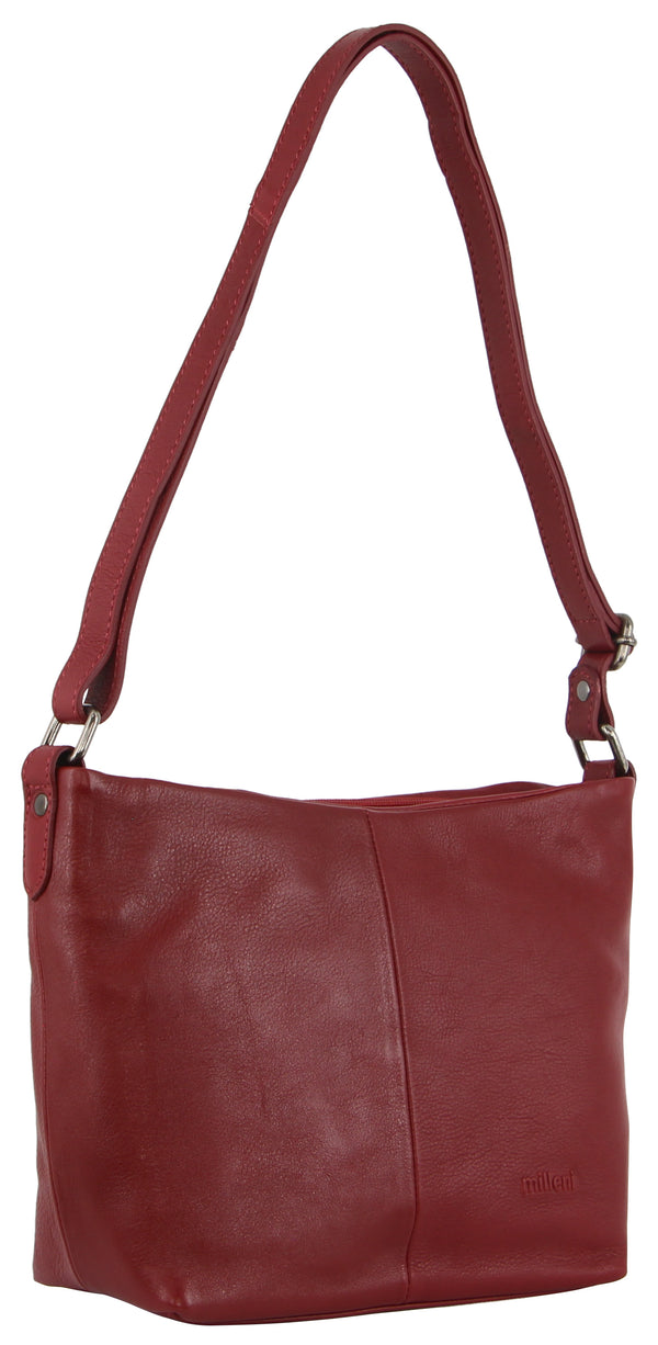 Milleni Ladies Nappa Leather Cross Body Bag  in Red (NL2789)