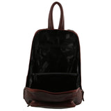 Milleni Ladies Nappa Leather Twin Zip Backpack in Chestnut (NL10767)