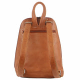 Milleni Ladies Nappa Leather Twin Zip Backpack in Cognac (NL10767)