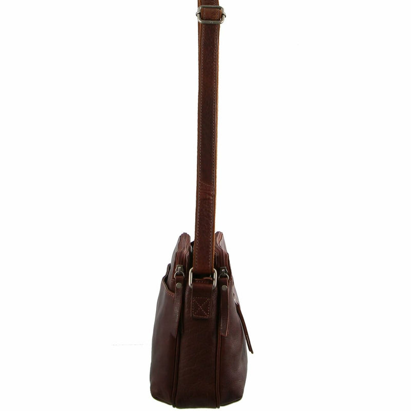 Milleni Ladies Leather Cross Body Bag in Chestnut (NL10768)