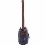 Milleni Ladies Leather Cross Body Bag in Indigo-Chestnut (NL10768)