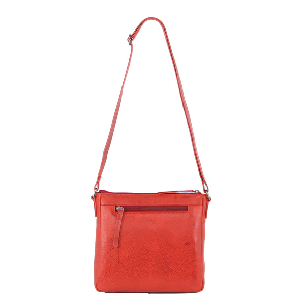 Milleni Nappa Leather Cross Body Bag in Red (NL2598)