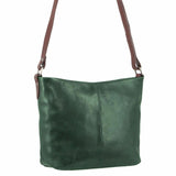 Milleni Ladies Nappa Leather Cross Body Bag  in Emerald-Chestnut (NL2789)