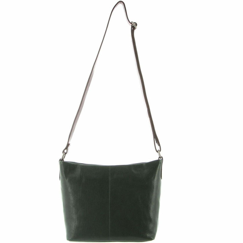 Milleni Ladies Nappa Leather Cross Body Bag  in Emerald-Chestnut (NL2789)