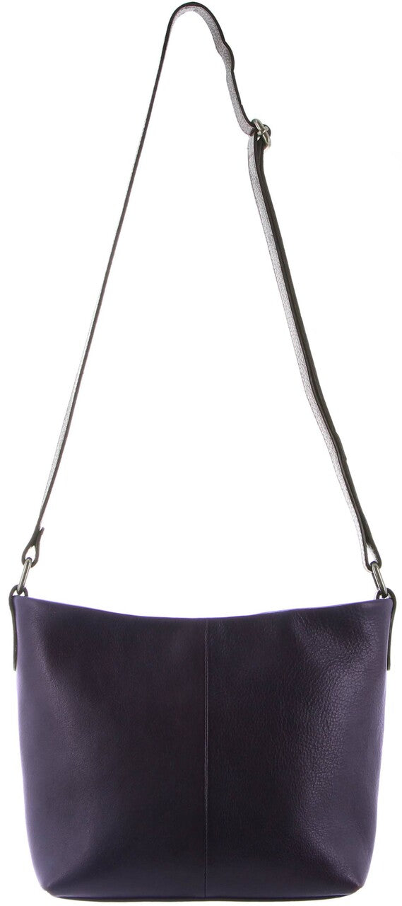 Milleni Ladies Nappa Leather Cross Body Bag  in Purple-Chestnut (NL2789)
