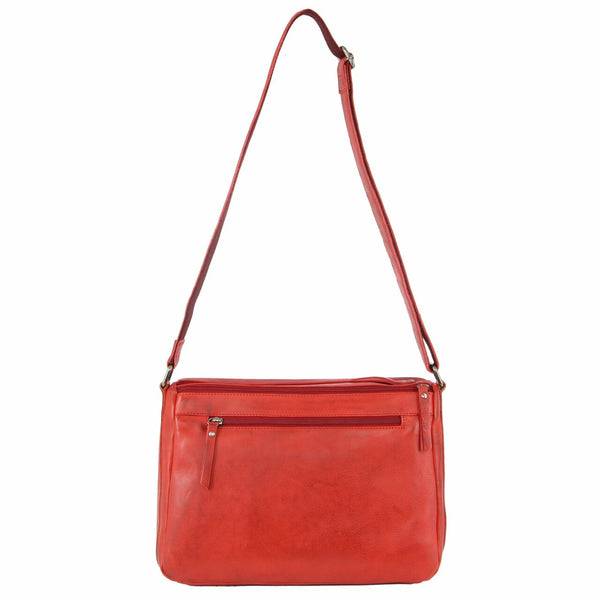 Milleni Nappa Leather Cross Body Bag in Red (NL9426)