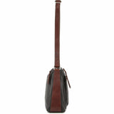 Milleni Nappa Leather Cross Body Bag in Black-Chestnut (NL9426)