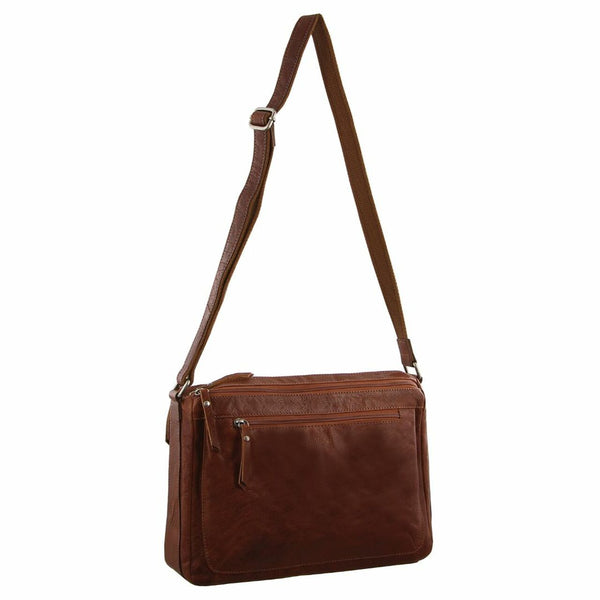 Milleni Nappa Leather Cross Body Bag in Chestnut (NL9426)