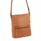 Milleni Ladies Leather Cross Body Bag in Cognac (NL9470)