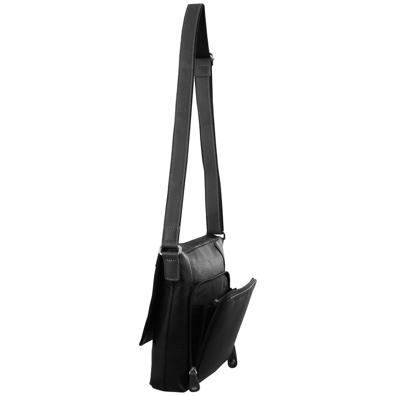 Milleni Ladies Leather Cross Body Bag in Black (NL9470)