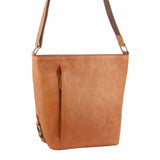 Milleni Ladies Nappa Leather Cross Body Bag in Cognac (NL9801)