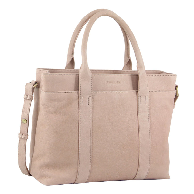 Pierre Cardin Italian Leather Shopper Bag (PC 3417) in Dusty Pink