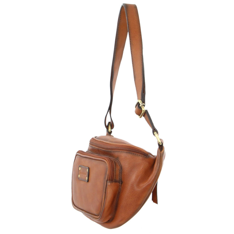 Pierre Cardin Burnished Leather Sling Bag (PC 3455) in Cognac