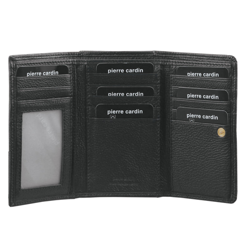 Pierre Cardin Italian Leather Ladies Wallet in Black (PC8776)
