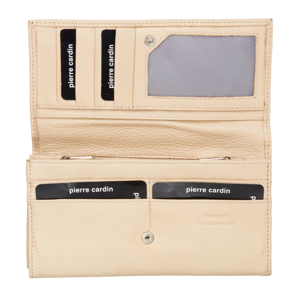 Pierre Cardin Italian Leather Ladies Wallet in Bone (PC8785)
