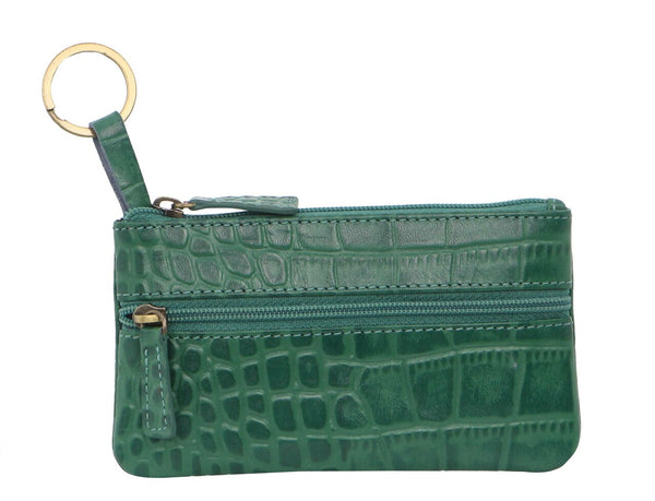 Pierre Cardin Leather Coin Purse in Green-Croc (PC1349)