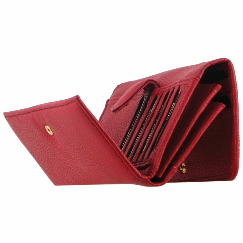 Pierre Cardin Italian Leather Ladies Wallet in Red  (PC1976)