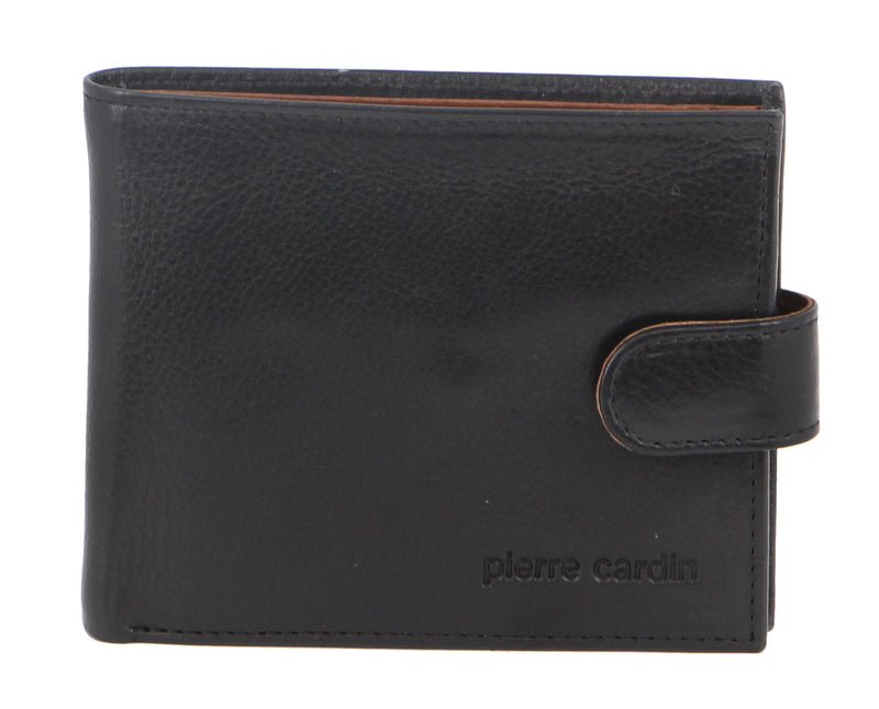 Pierre Cardin Italian Leather Mens Two Tone Wallet in Black (PC2631)