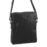 Pierre Cardin Rustic Leather iPad Cross-Body Bag in Black