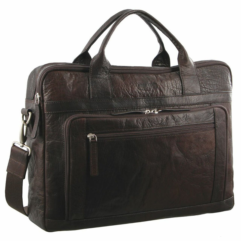Pierre Cardin Rustic Leather Computer/Business Bag Brown (PC2797)