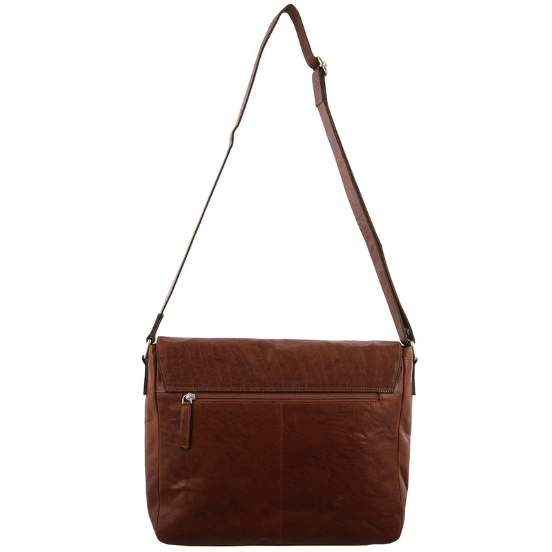 Pierre Cardin Rustic Leather Computer/Messenger Bag in Chestnut (PC2798)