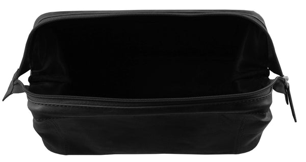 Pierre Cardin Rustic Leather Toiletry Bag in Black (PC2803)