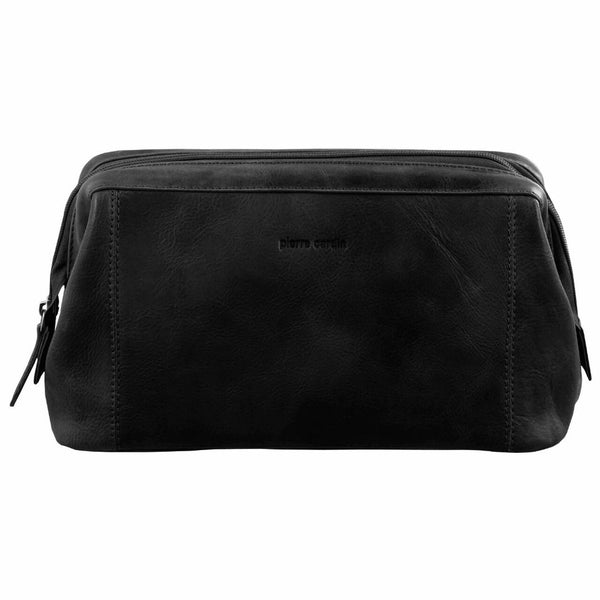 Pierre Cardin Rustic Leather Toiletry Bag in Black (PC2803)