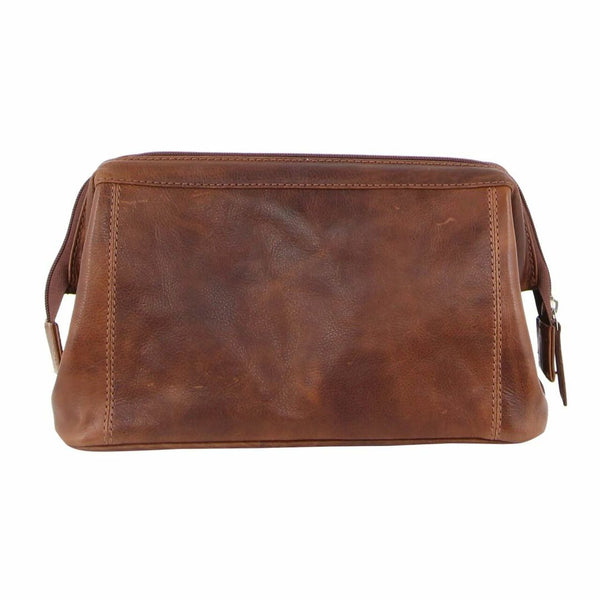 Pierre Cardin Rustic Leather Toiletry Bag in Cognac (PC2803)