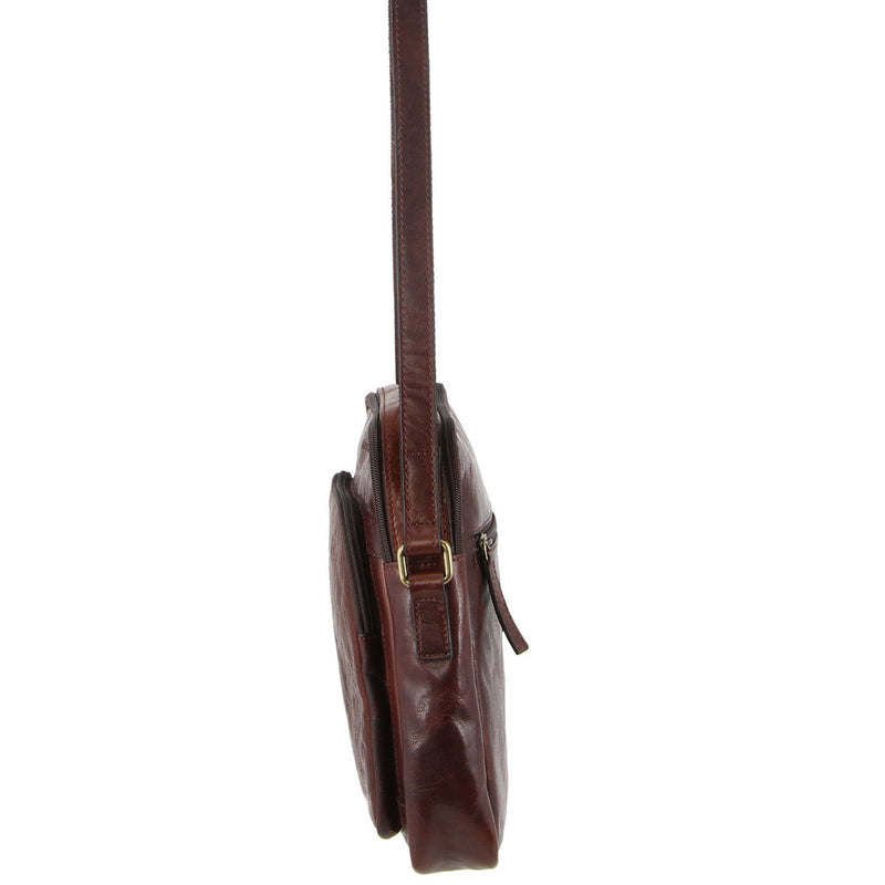 Pierre Cardin Rustic Leather iPad Cross-Body Bag in CHestnut (PC2804)