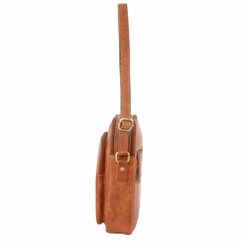 Pierre Cardin Rustic Leather iPad Cross-Body Bag in Cognac (PC2804)