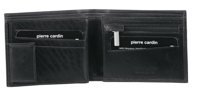 Pierre Cardin Rustic Leather Bi-Fold Mens Wallet in Black (PC2812)