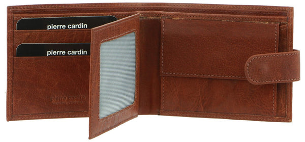 Pierre Cardin Rustic Leather Mens Wallet in Chestnut (PC2815)