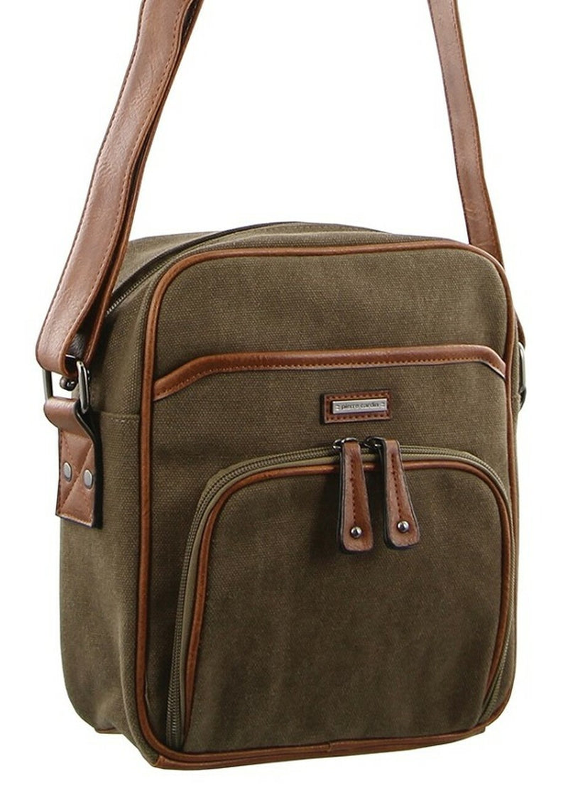 Pierre Cardin Canvas Cross-Body Bag in Brown (PC2889)