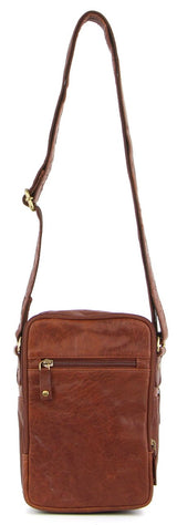 Pierre Cardin Rustic Leather Cross-Body Bag in Chestnut (PC3129)