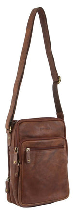 Pierre Cardin Rustic Leather Cross-Body Bag in Chocolate (PC3130)
