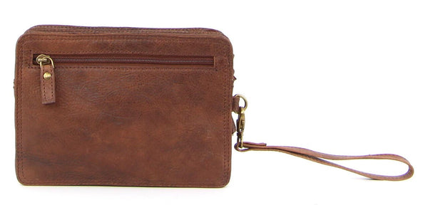 Pierre Cardin Rustic Leather Organizer Bag in Chocolate (PC3133)