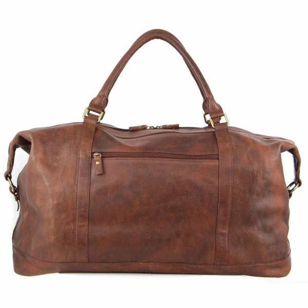Pierre Cardin Rustic Leather Overnight Bag in Chestnut (PC3134)