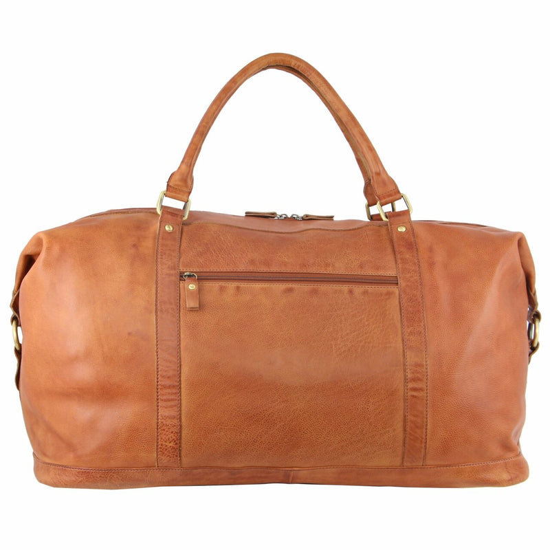 Pierre Cardin Rustic Leather Overnight Bag in Cognac (PC3134)